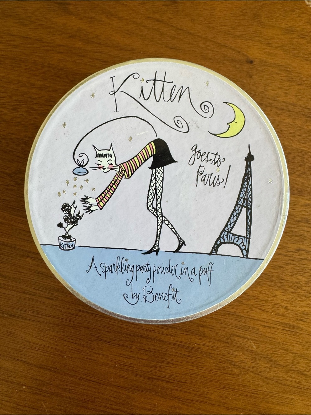 Vintage Y2K Benefit Cosmetics Kitten Paris Sparkling Powder Puff Vanity Retro